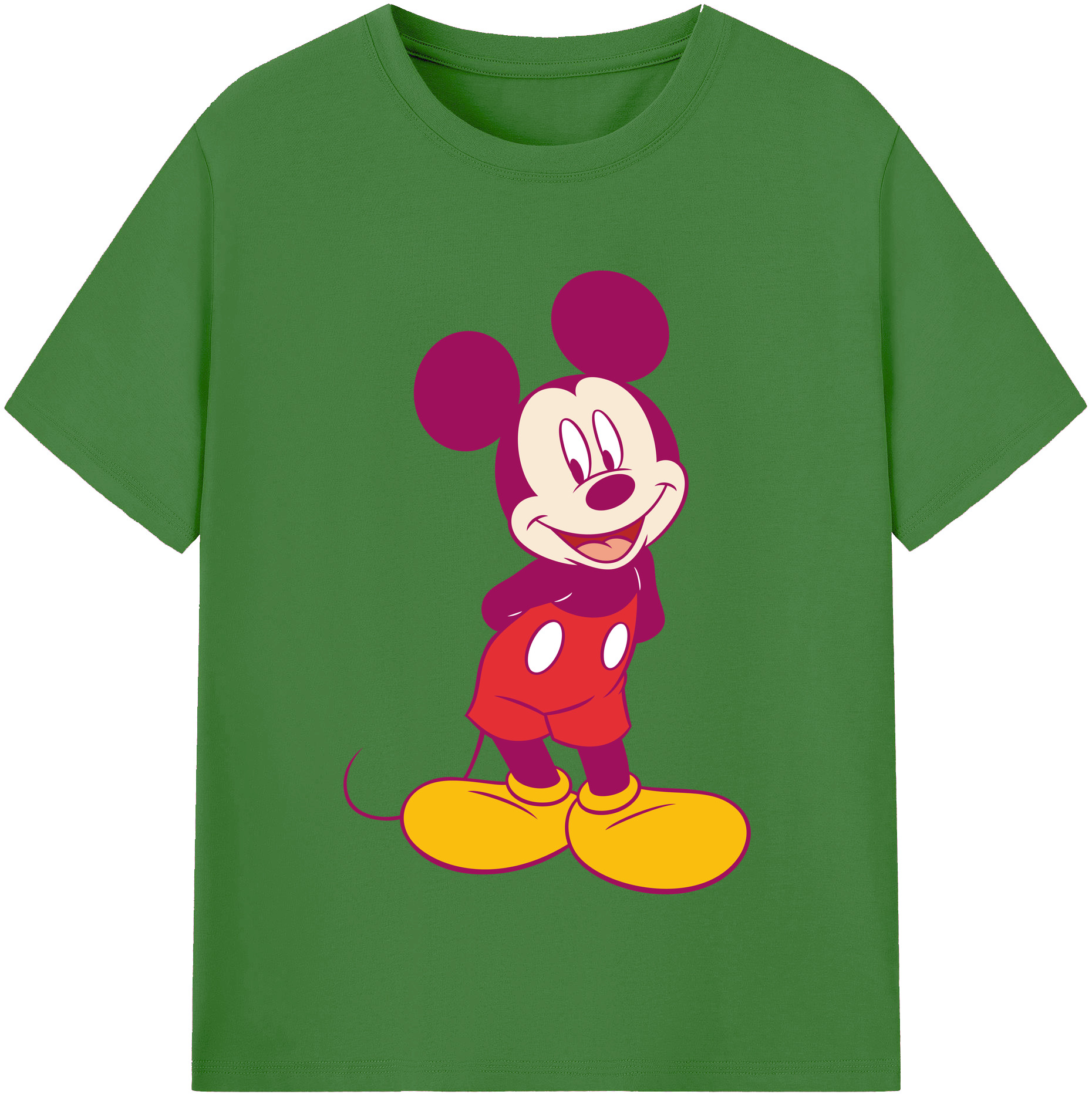 （画像用） ミッキーマウス Mickey Mouse レディースカジュアルプリントTシャツ（綿100％）